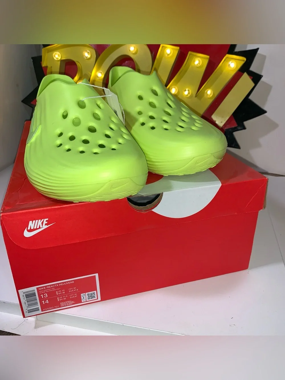 Nike ReactX Rejuven8 Men's Size 13: neon yellow-green (Volt Ice); New w/Box